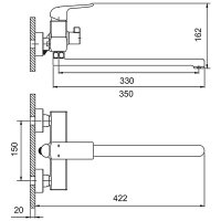 Смеситель для ванны Gappo G2250-8