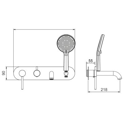 Смеситель для ванны Gappo G3306-6