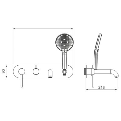 Смеситель для ванны Gappo G3306-9
