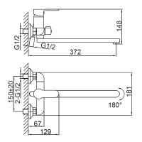 Смеситель для ванны Frud R22157-6