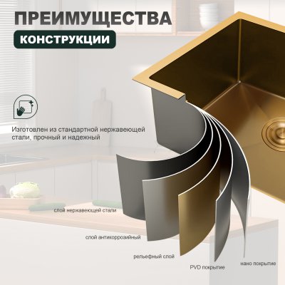 Мойка для кухни из нержавеющей стали Splenka S700.5045.03