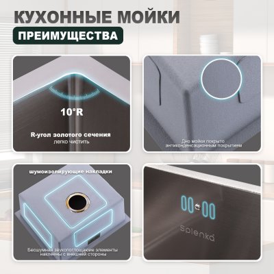 Мойка для кухни из нержавеющей стали Splenka S700.5045.05