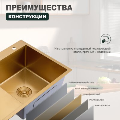 Мойка для кухни из нержавеющей стали Splenka S704.7850.03
