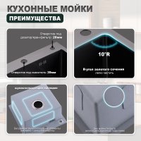 Мойка для кухни из нержавеющей стали Splenka S701.5050.09