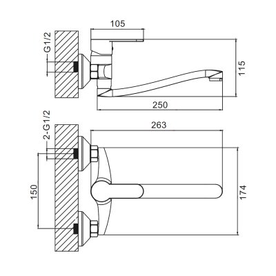 Смеситель для кухни Prohanss P64.46