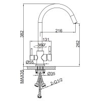 Смеситель для кухни Frap F43899-48
