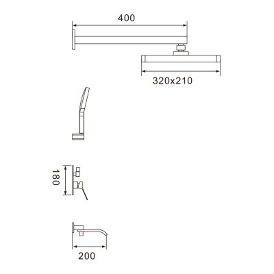 Душевой комплект Shevanik S4035C
