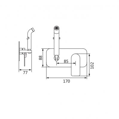 Смеситель с гигиеническим душем Shevanik S4105C