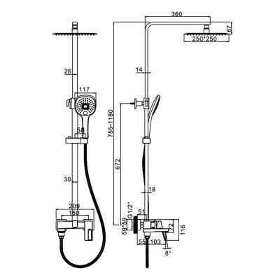 Душевая стойка Ledeme L2492G