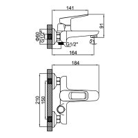 Смеситель для ванны Ledeme L3282