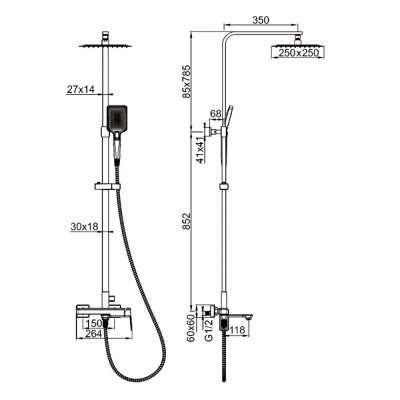 Душевая стойка Gerhans K19107Y