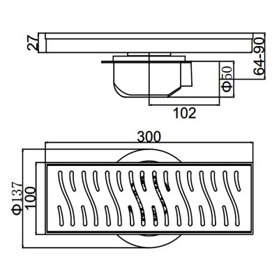 Душевой трап Gerhans K80410Y-30