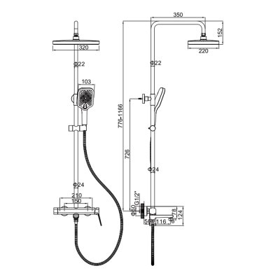 Душевая стойка Ledeme L2485Y