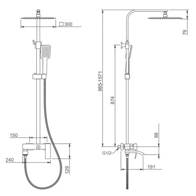 Душевая стойка Gappo G2407-9