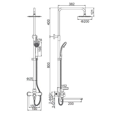Душевая стойка Ledeme L72403-1