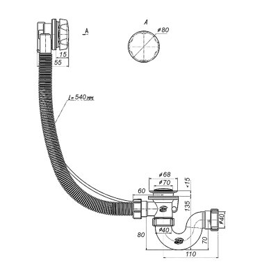 Слив-перелив для ванны Ledeme L84Y-1