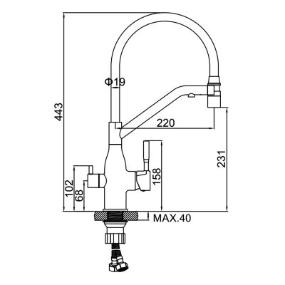Смеситель для кухни Ledeme L4797B-2