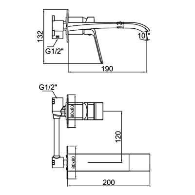 Смеситель для раковины Ledeme L1094Y-1