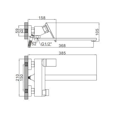 Смеситель для ванны Gerhans K13128B