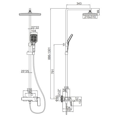 Душевая стойка Gerhans K19129D