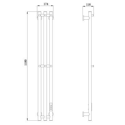 Полотенцесушитель электрический Raglo R350.16.03
