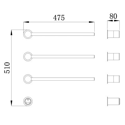 Полотенцесушитель электрический Raglo R350.51.09