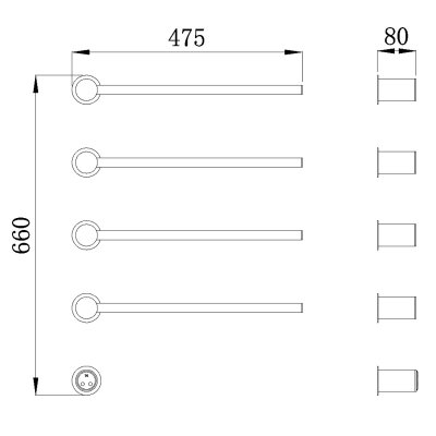 Полотенцесушитель электрический Raglo R350.52.03