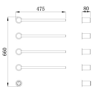 Полотенцесушитель электрический Raglo R350.52.09