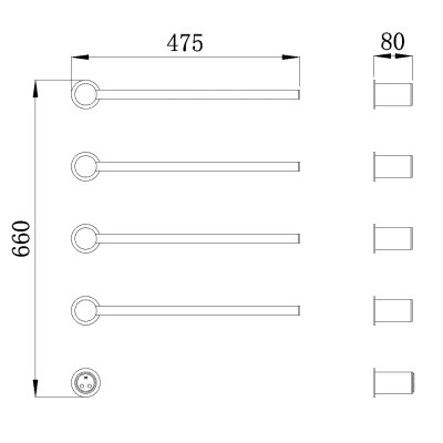 Полотенцесушитель электрический Raglo R350.52.33