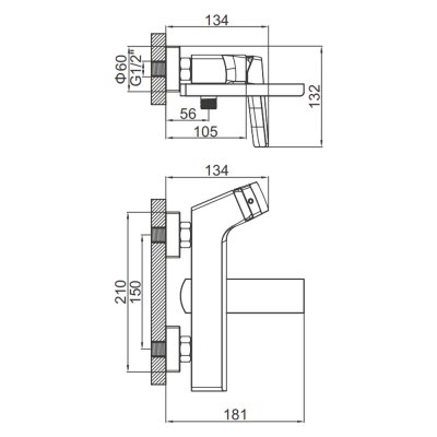 Смеситель для ванны Gerhans K13029D