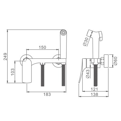Смеситель с гигиеническим душем Splenka S54.51