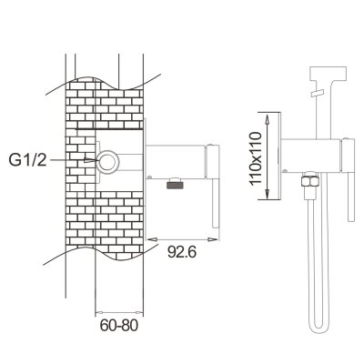 Смеситель с гигиеническим душем Rose R245C