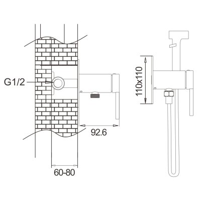 Смеситель с гигиеническим душем Rose R245T