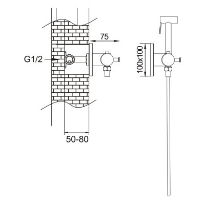 Смеситель с гигиеническим душем Rose R915T