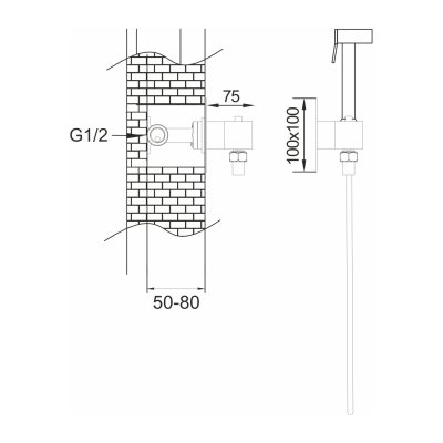 Смеситель с гигиеническим душем Rose R965C