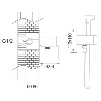 Смеситель с гигиеническим душем Rose R245T