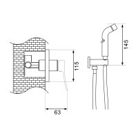 Смеситель с гигиеническим душем Shevanik S4505C
