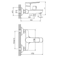 Смеситель для ванны D-Lin D130370