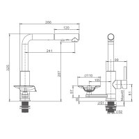 Смеситель для кухни с выдвижной лейкой Prohanss P45.47.05