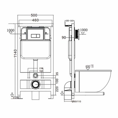 Система инсталляции для унитаза Gappo GM3003