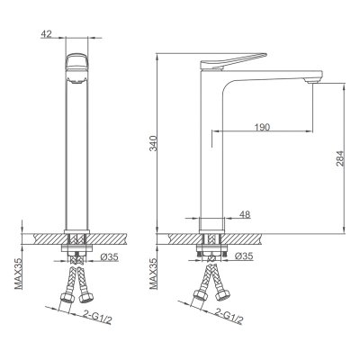 Смеситель для раковины Gappo G1010-26