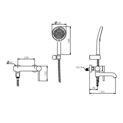 Смеситель для ванны Gappo G3206-6