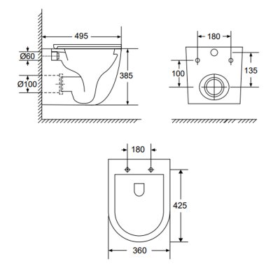 Унитаз подвесной Gappo GM1002