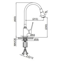 Смеситель для кухни Frap F4461-2