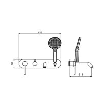 Смеситель для ванны Gappo G3306-43