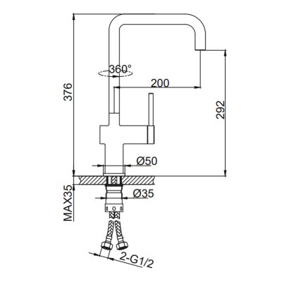 Смеситель для кухни Frap F40808