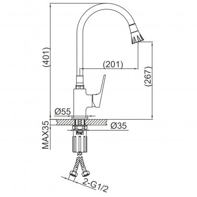 Смеситель для кухни Frap F4486-6