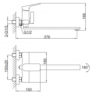 Смеситель для ванны Frap F2286-6