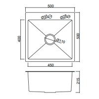 Мойка для кухни из нержавеющей стали Frap FS5050-9