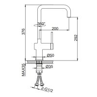 Смеситель для кухни Frap F40808-9